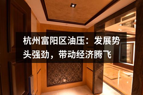 杭州富阳区油压:发展势头强劲,带动经济腾飞